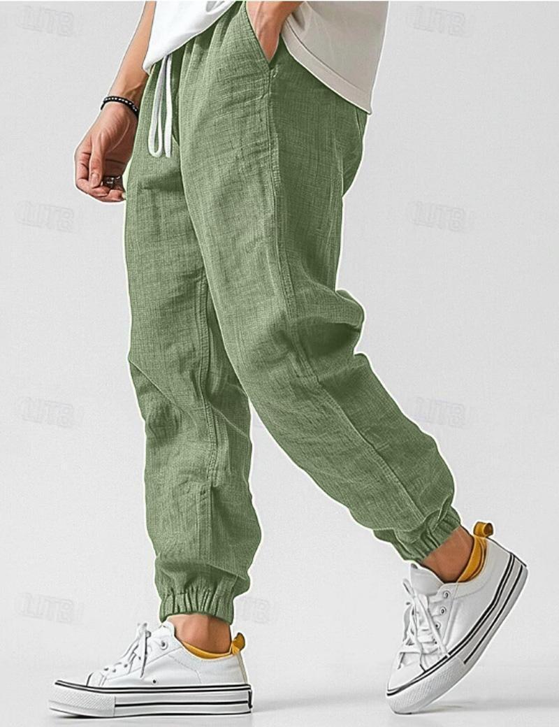 Henry | Men's Relaxed Linen Trousers - Green