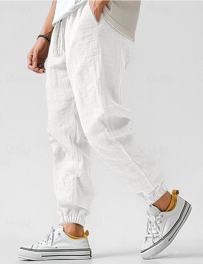 Henry | Men's Relaxed Linen Trousers - White