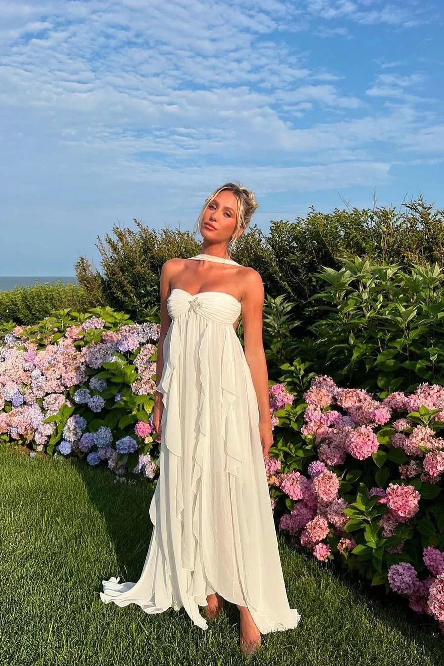 Ivy | Women's Halterneck Chiffon Maxi Dress - view 10