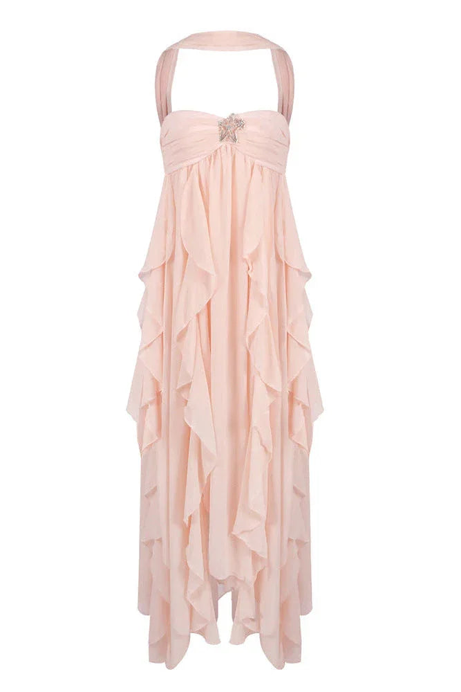 Ivy | Women's Halterneck Chiffon Maxi Dress - view 16