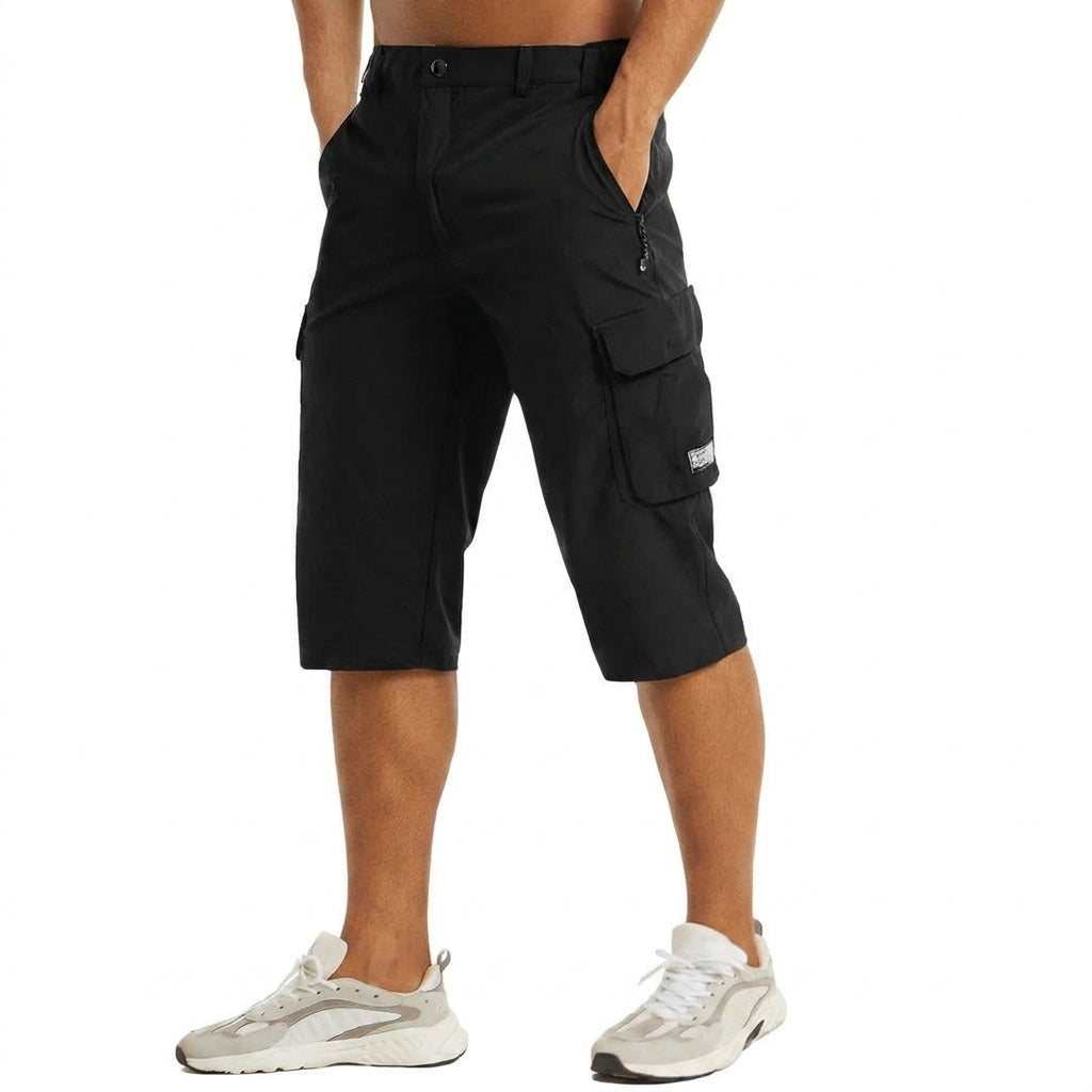 Jacob | Men's Knee-Length Cargo Shorts - Black