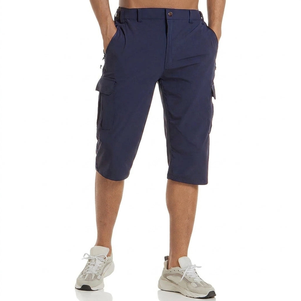 Jacob | Men's Knee-Length Cargo Shorts - Dark Blue