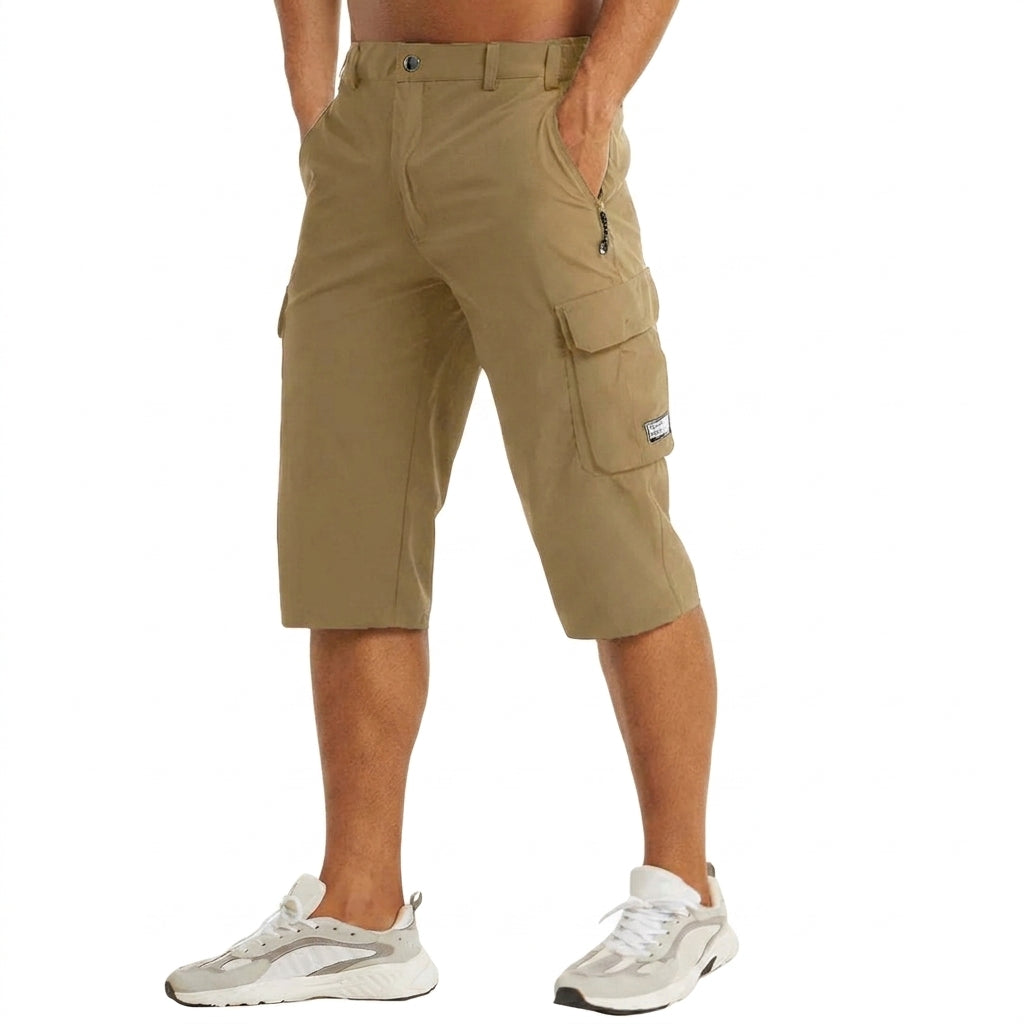Jacob | Men's Knee-Length Cargo Shorts - Khaki