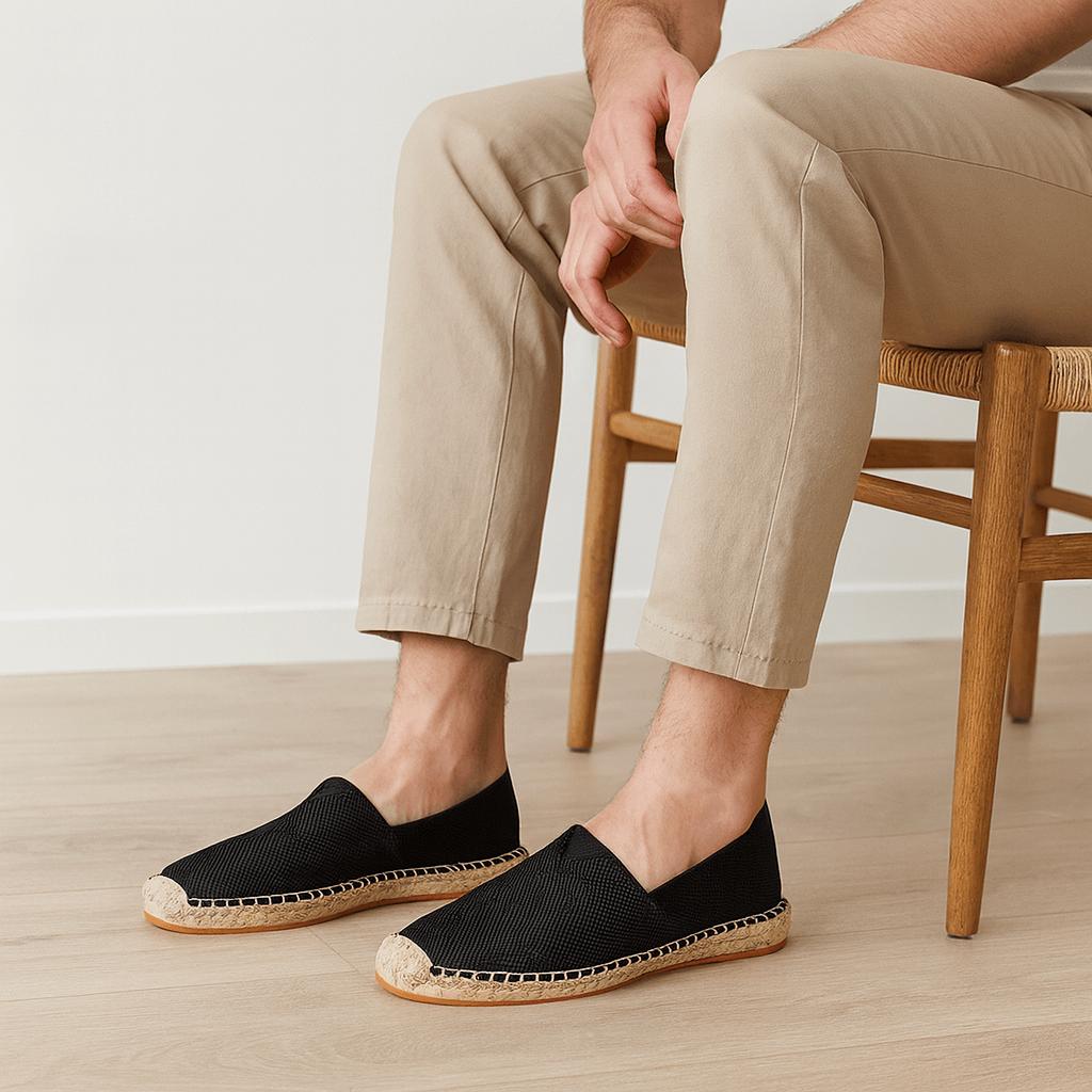 Joseph | Men's Canvas Slip-On Espadrilles - Black