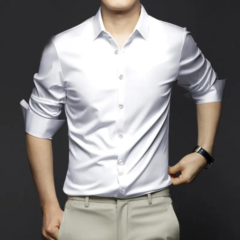 Joshua | Men's Silk Dress Shirt - White