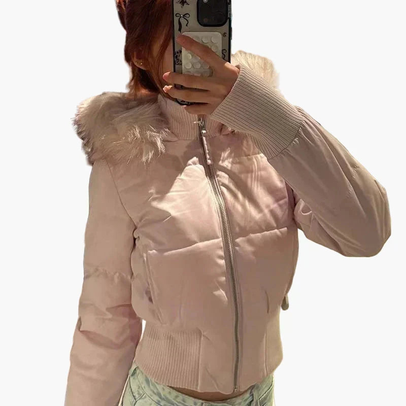 Julia | Quiltad vinterjacka för dam med huva - bild 4