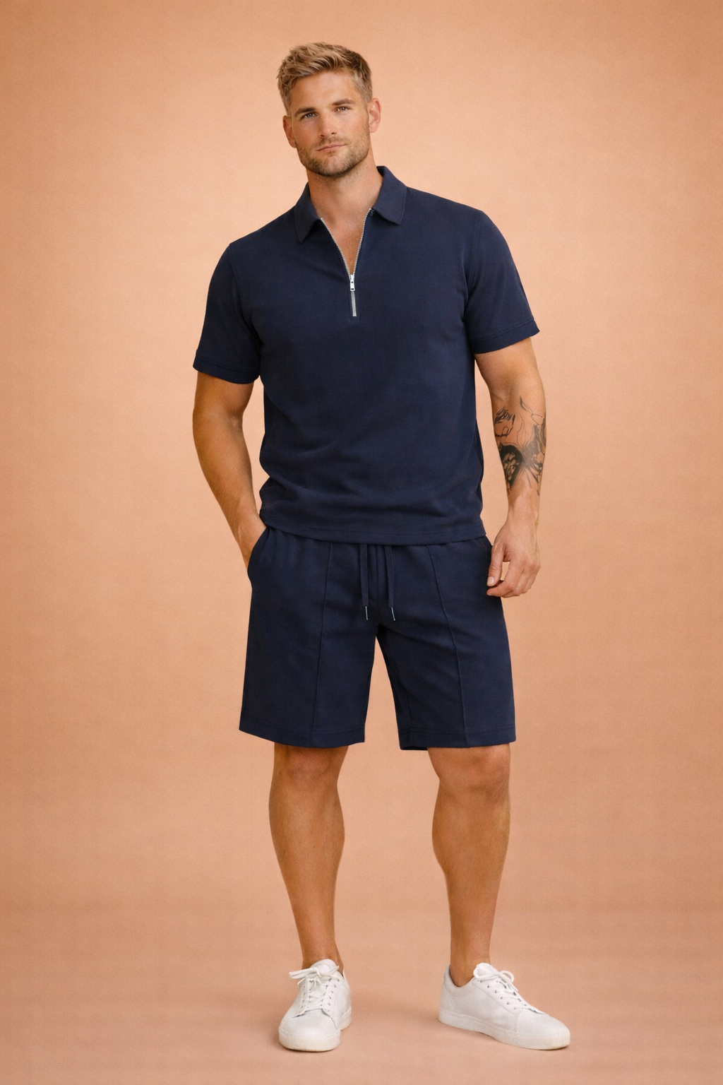 Logan | Men's Zip Polo and Shorts Set - view 8