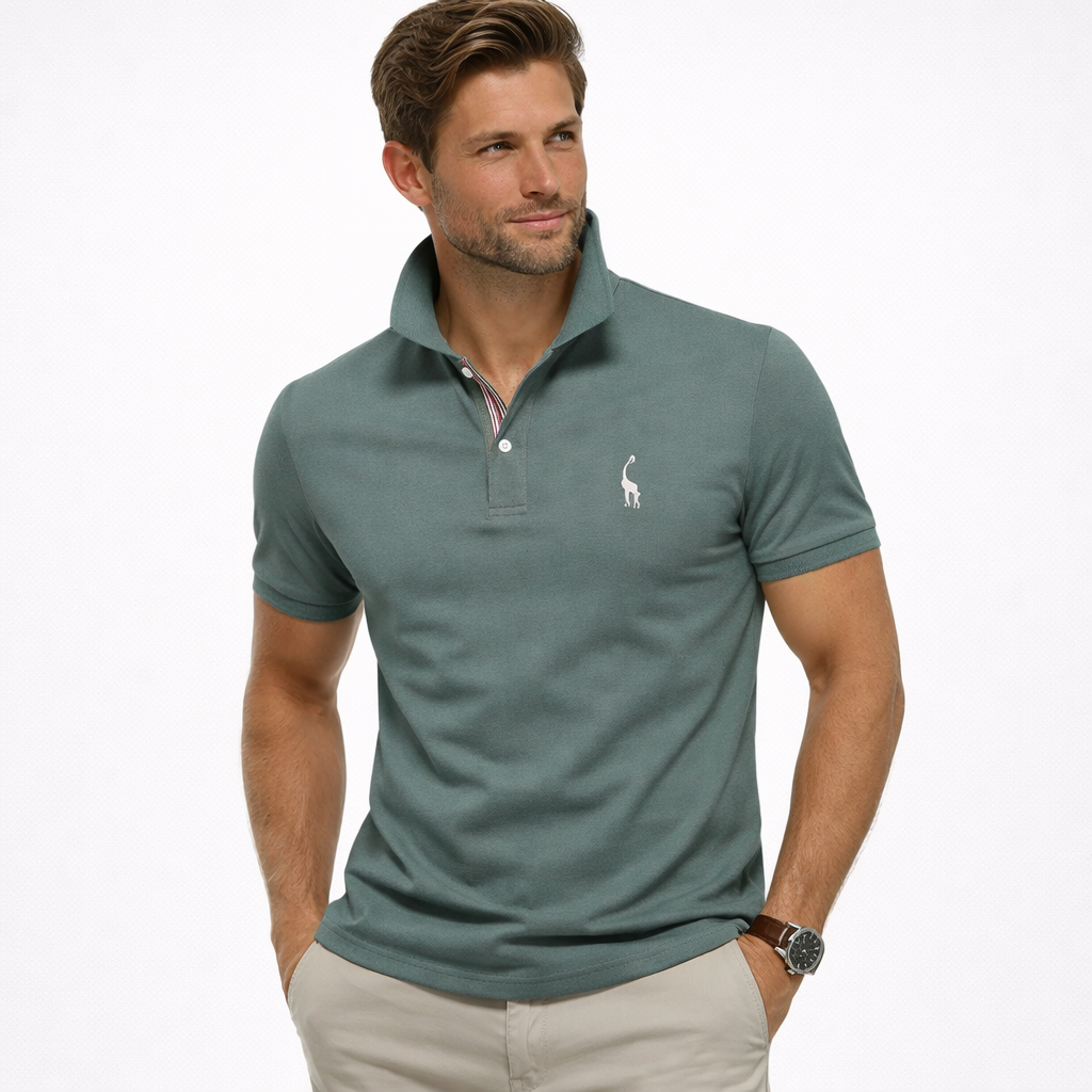 Lucas | Men's Short Sleeve Pique Polo Shirt - Green