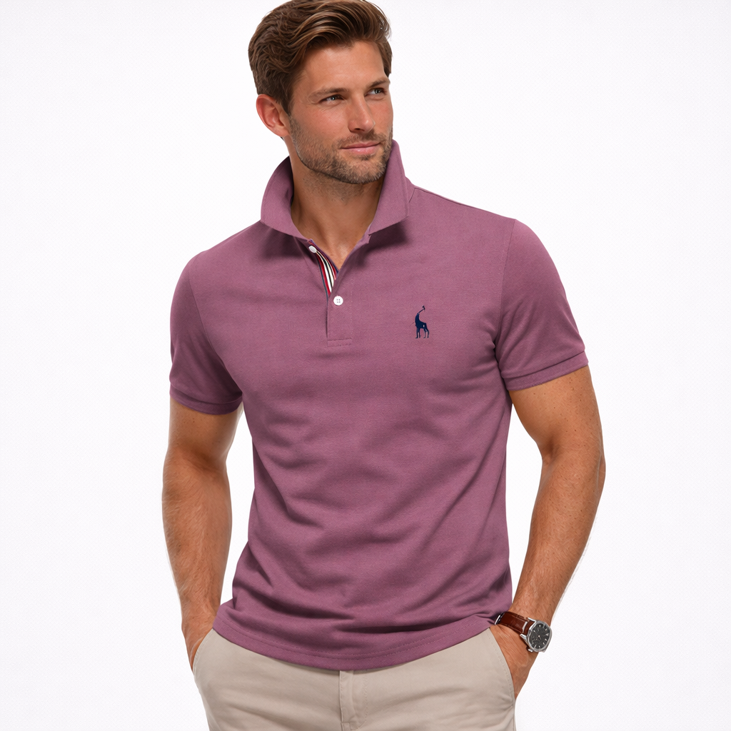 Lucas | Men's Short Sleeve Pique Polo Shirt - Violet