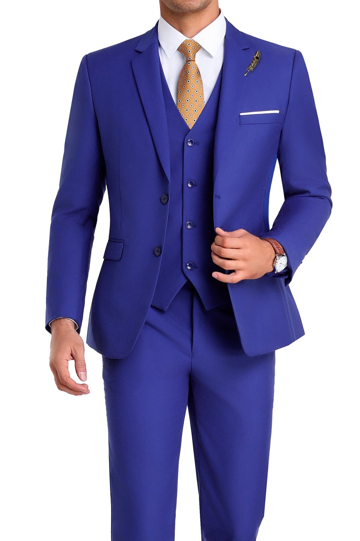 Martin | Tredelad kostym för herr med slim fit - Kungsblå