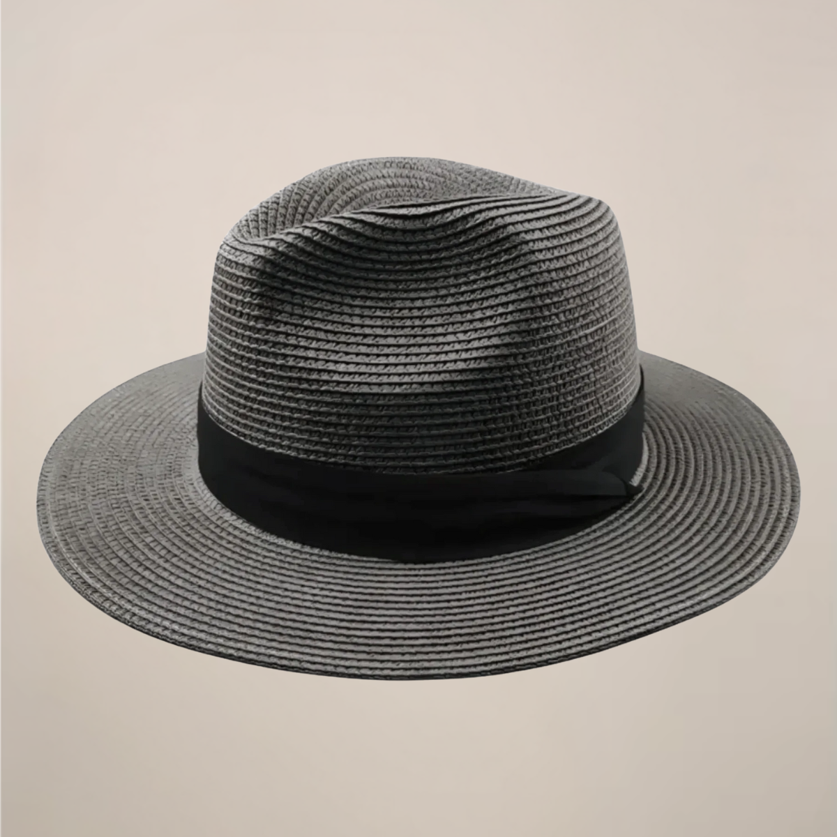 Matthew | Men's Wide Brim Straw Panama Hat - Gray
