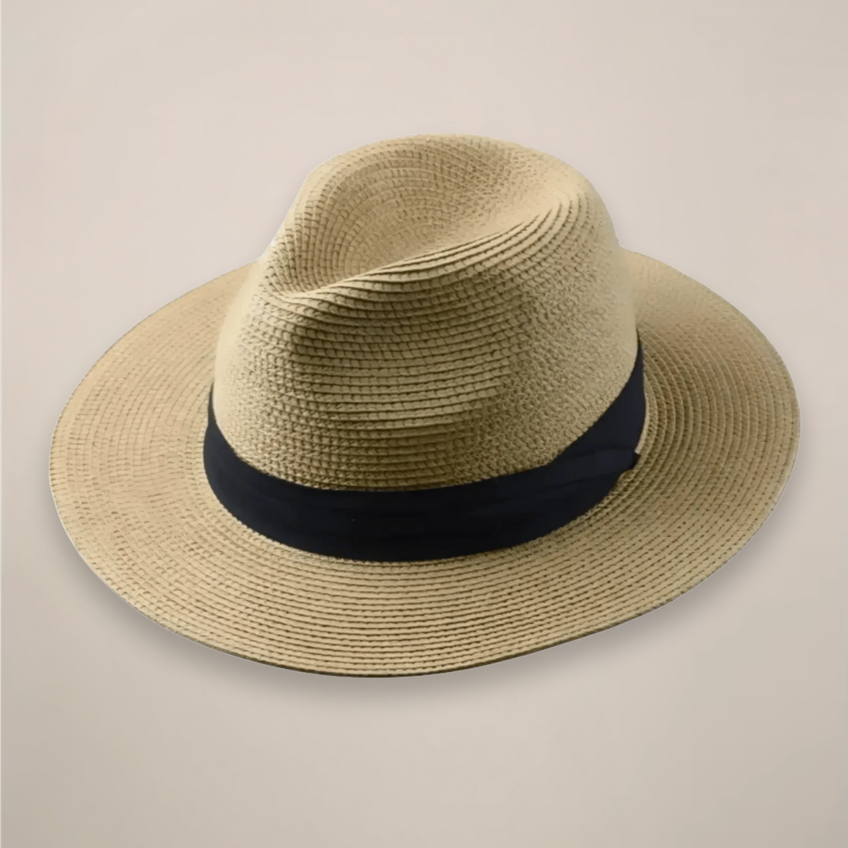 Matthew | Men's Wide Brim Straw Panama Hat - Khaki