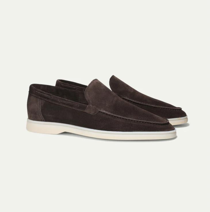 Max | Men's Suede Slip-On Loafers - Dark brown