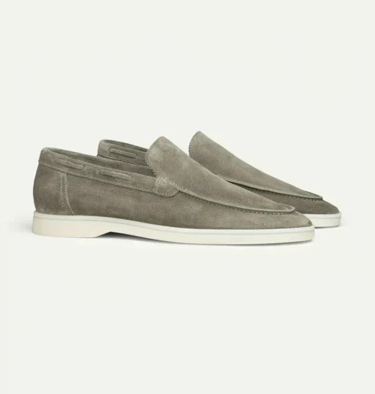 Max | Men's Suede Slip-On Loafers - Olive