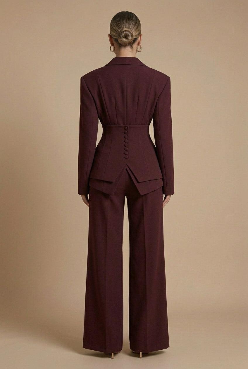 Molly | Women's Peak Lapel Wide Leg Trouser Suit - view 7