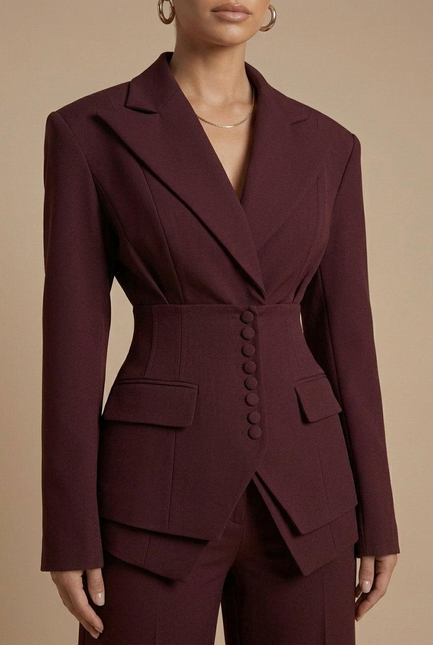 Molly | Women's Peak Lapel Wide Leg Trouser Suit - view 9