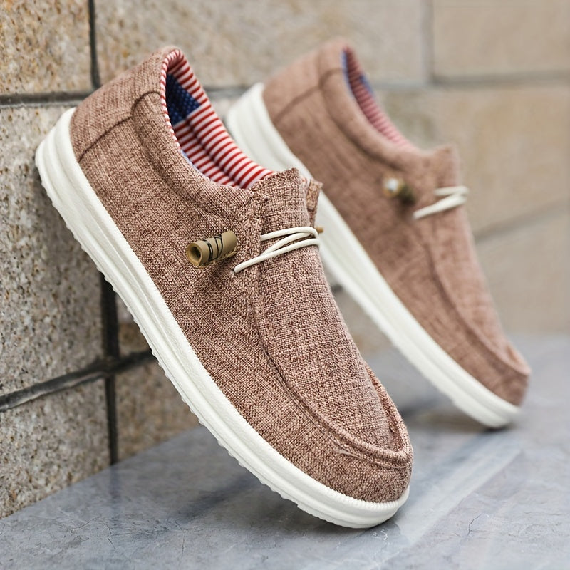Oliver | Men's Canvas Slip-On Loafers - Khaki