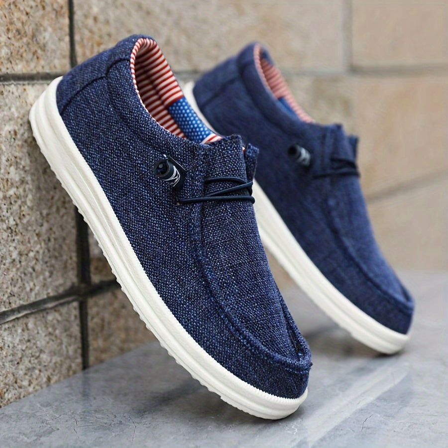 Oliver | Men's Canvas Slip-On Loafers - Navy blue