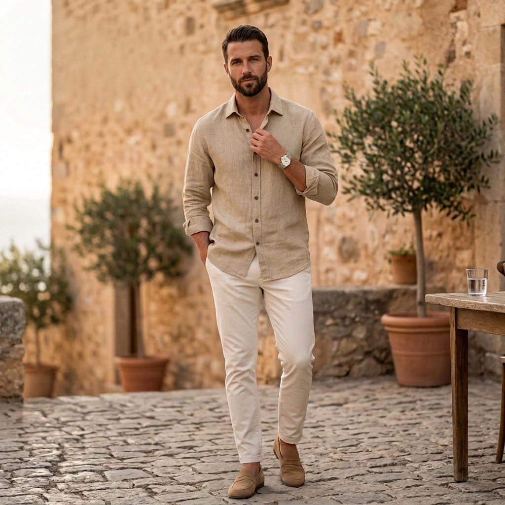 Owen | Men's Relaxed Linen Shirt - view 10