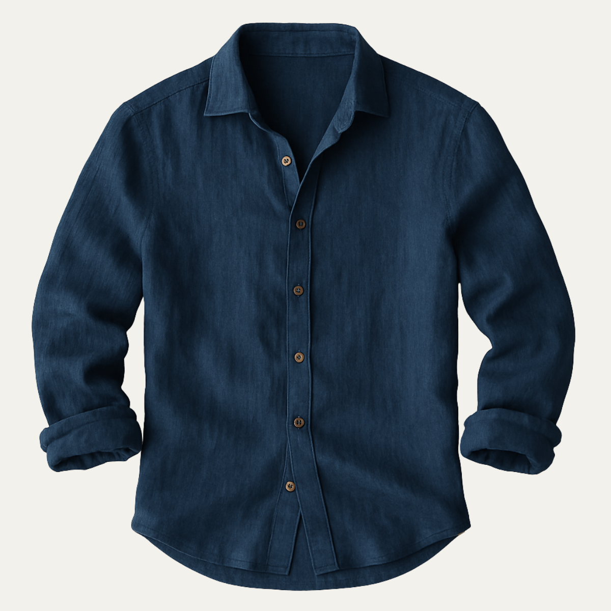 Owen | Men's Relaxed Linen Shirt - Navy blue