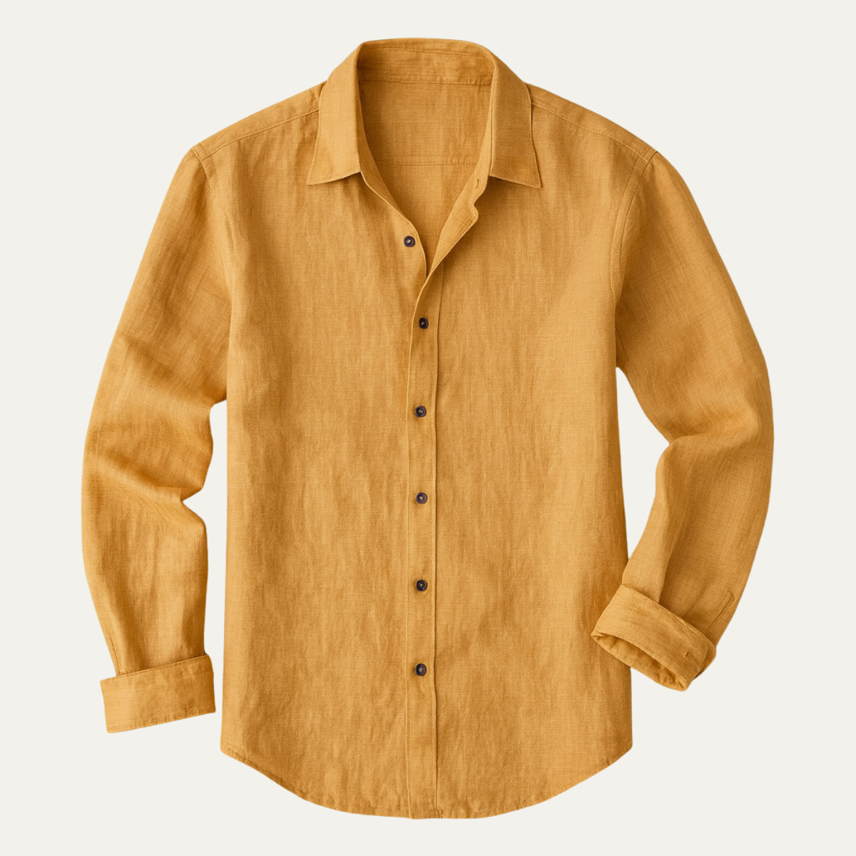 Owen | Men's Relaxed Linen Shirt - Yellow