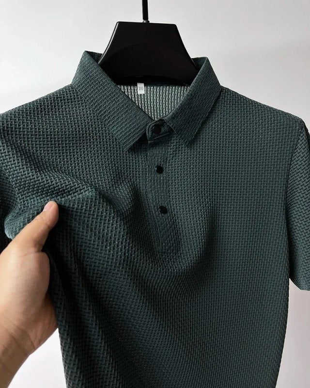 Owen | Men's Short Sleeve Textured Polo Shirt - view 17