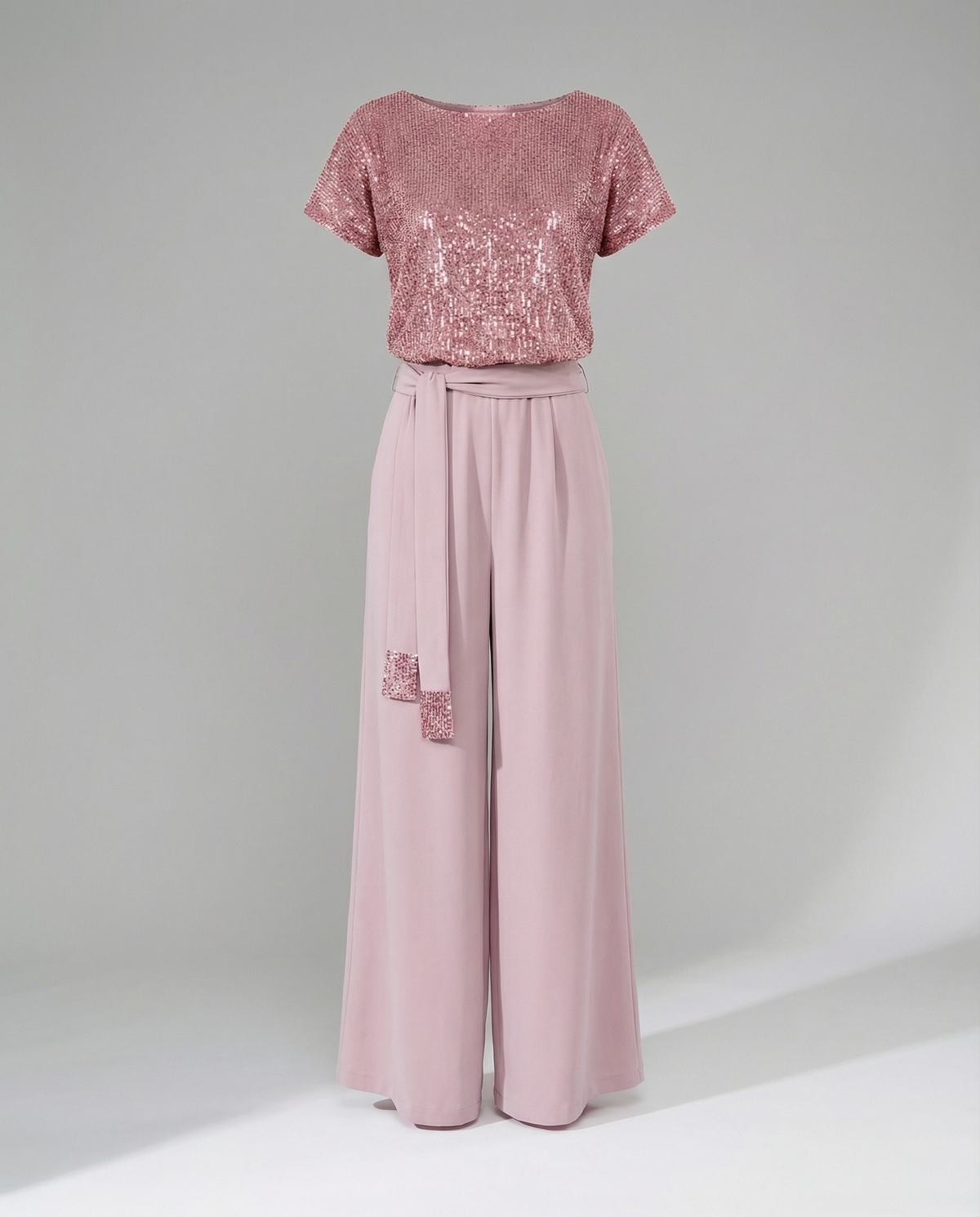Rakel | Festlig byxdress med paljetter för dam - Rosa
