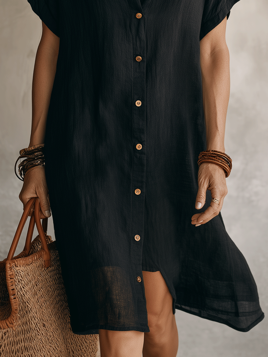 Rosalind | Women's Linen Shirt Dress - view 8