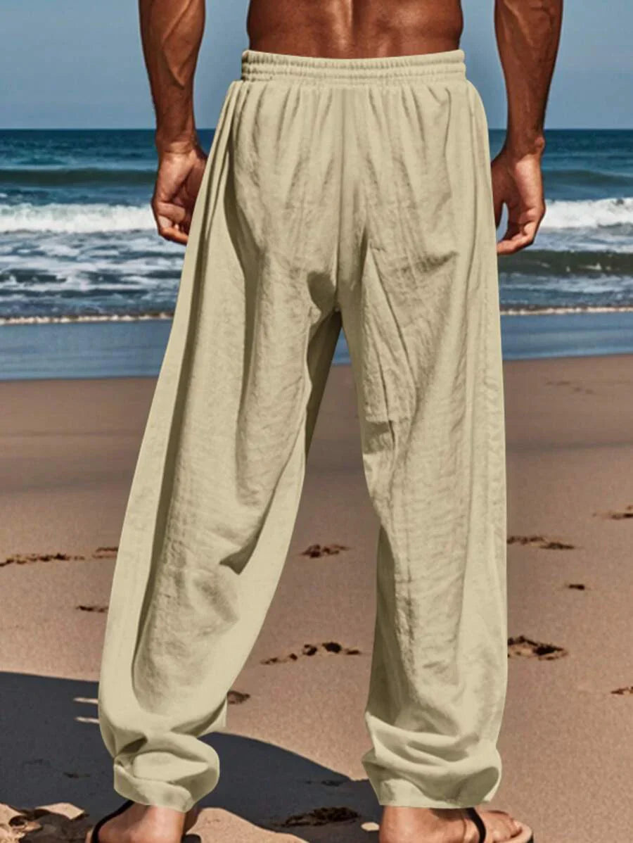 Sebastian | Men's Linen Drawstring Trousers - view 18