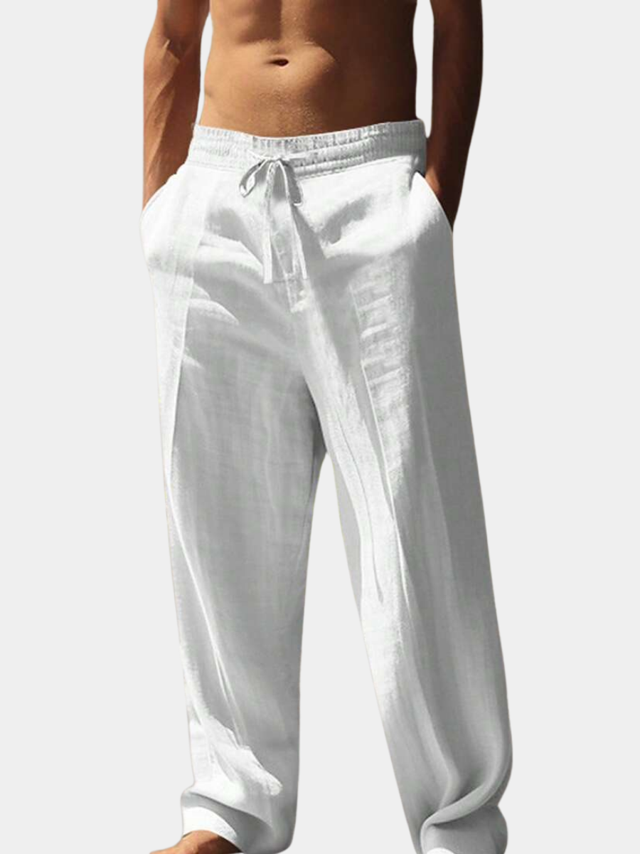 Sebastian | Men's Linen Drawstring Trousers - view 7