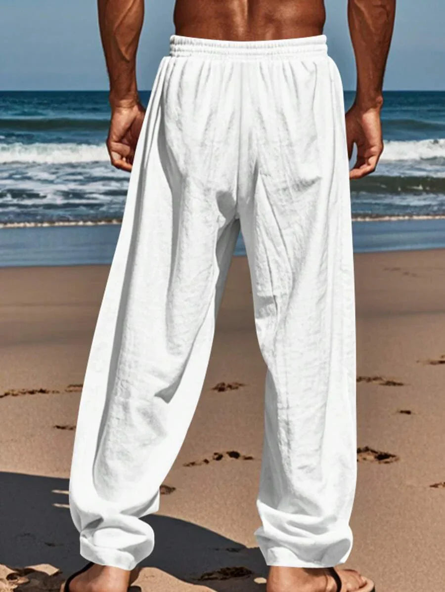 Sebastian | Men's Linen Drawstring Trousers - view 8