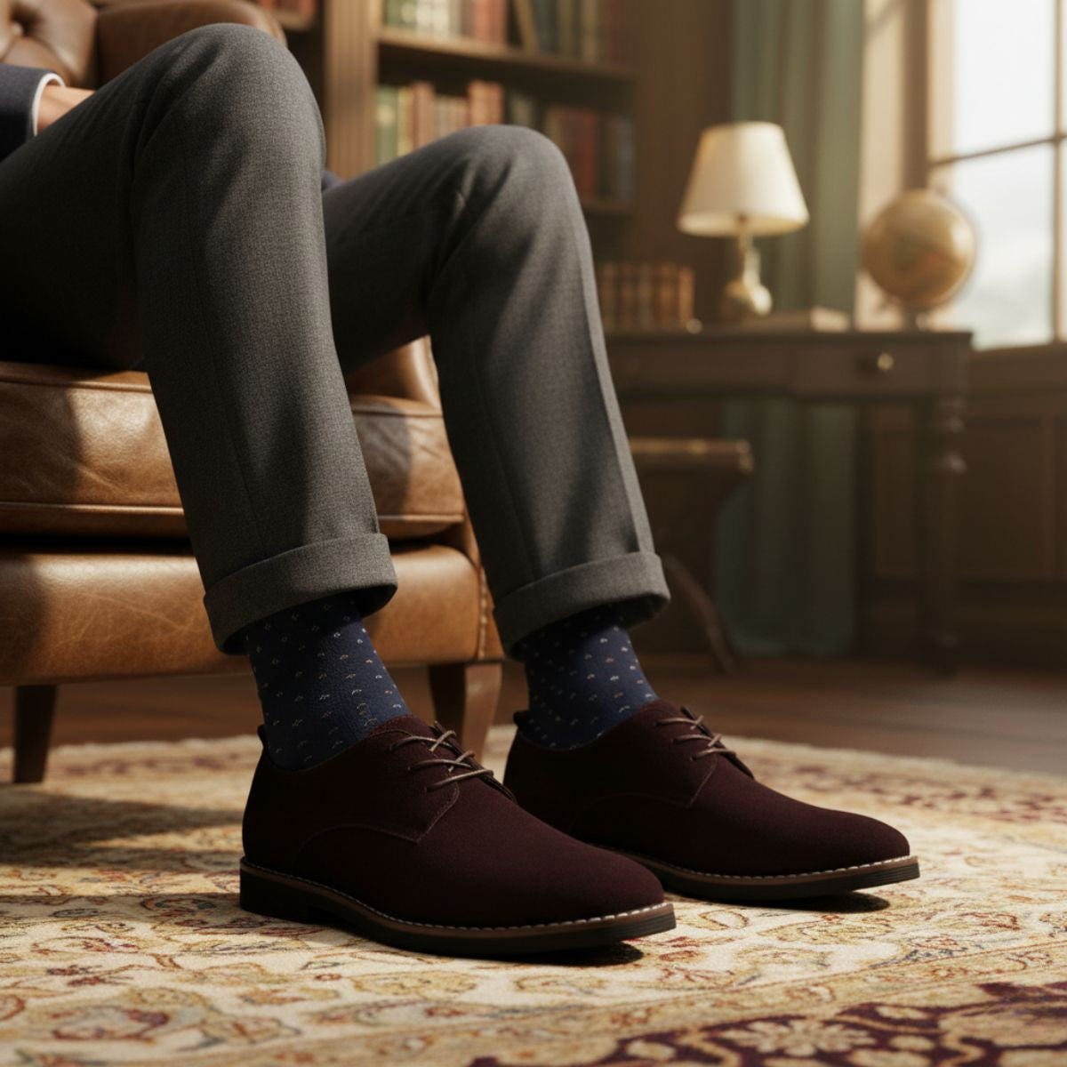 Sebastian | Men's Suede Derby Dress Shoes - view 8