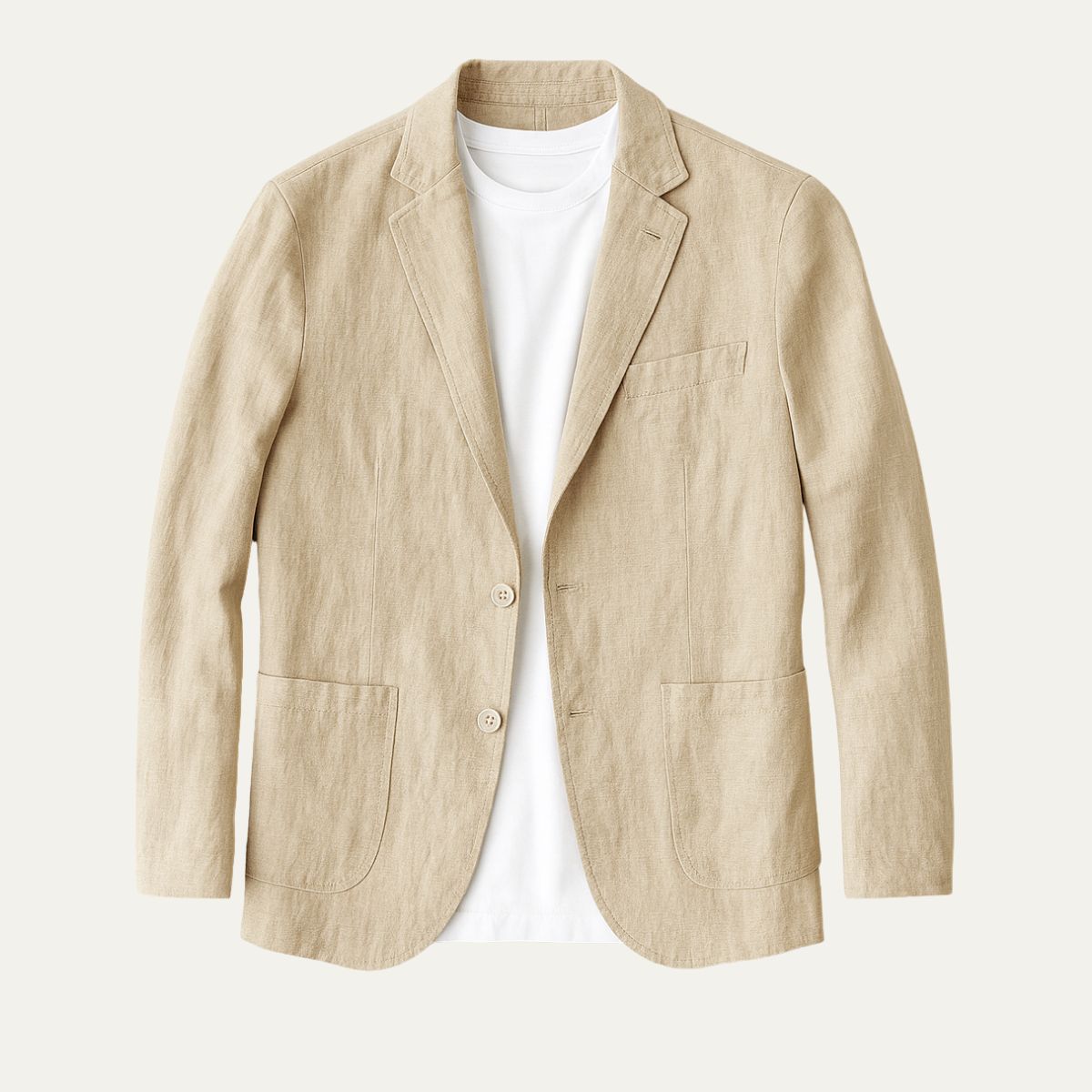 Theo | Men's Linen Summer Blazer - Beige