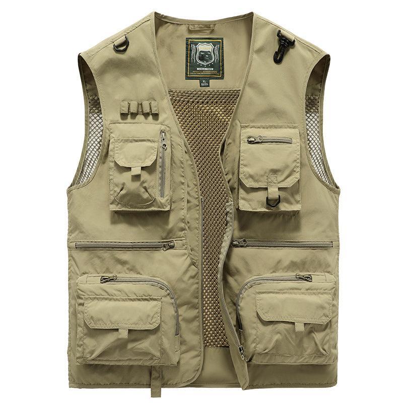 Timothy | Men's Multi-Pocket Utility Gilet - Khaki