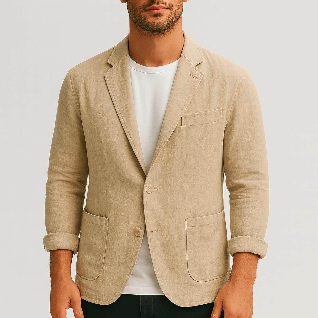 William | Men's Lightweight Unstructured Blazer - Beige