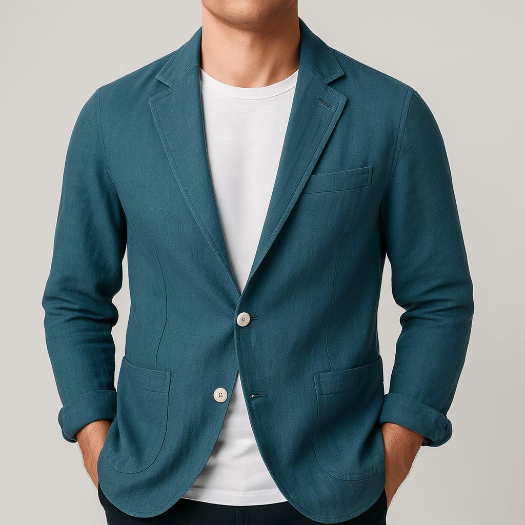 William | Men's Lightweight Unstructured Blazer - Blue