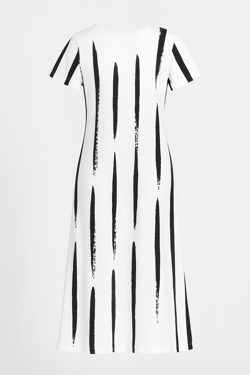 Tanzanix | Abstract Print Maxi Dress – V-Neck – Short Sleeves-Tanzanix