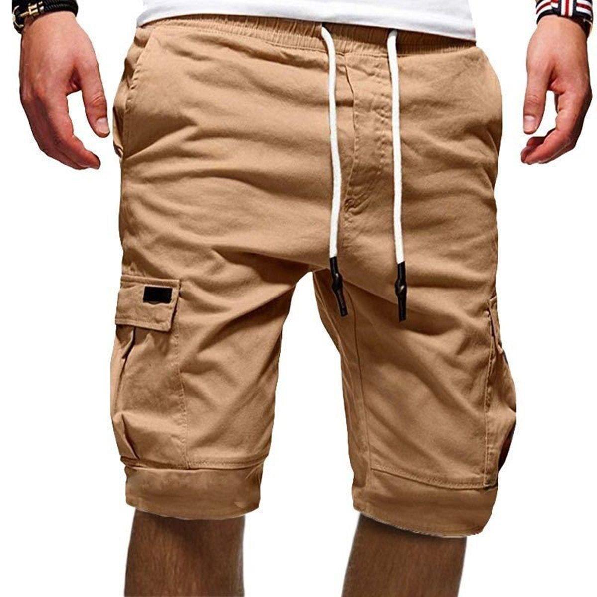 Tanzanix | Adjustable cargo shorts with large pockets-Apparel & Accessories > Clothing > Shorts > Cargo Shorts-Beige-XS-Tanzanix