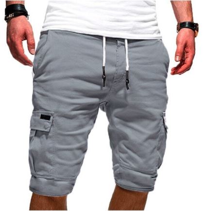 Tanzanix | Adjustable cargo shorts with large pockets-Apparel & Accessories > Clothing > Shorts > Cargo Shorts-Light Gray-XS-Tanzanix