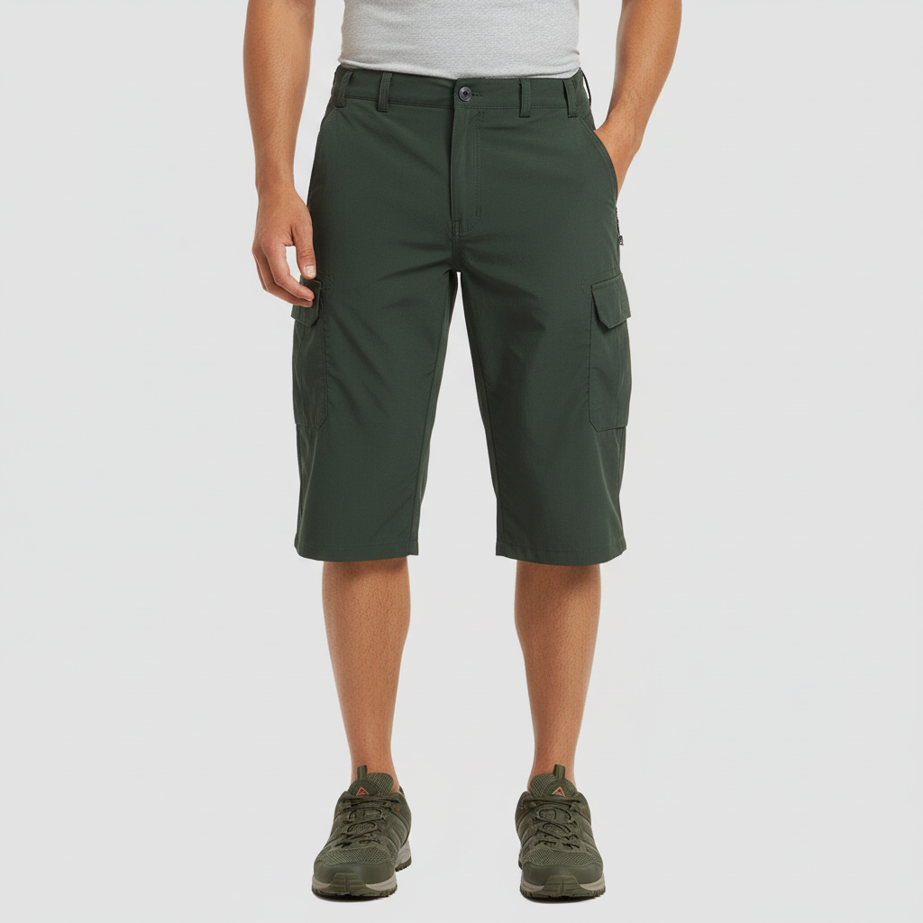 Tanzanix | Breathable cargo shorts with multiple pockets-Apparel & Accessories > Clothing > Shorts > Cargo Shorts-Army Green-S-Tanzanix