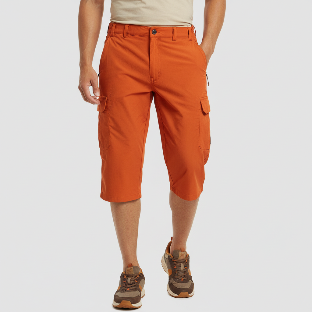 Tanzanix | Breathable cargo shorts with multiple pockets-Apparel & Accessories > Clothing > Shorts > Cargo Shorts-Orange-S-Tanzanix
