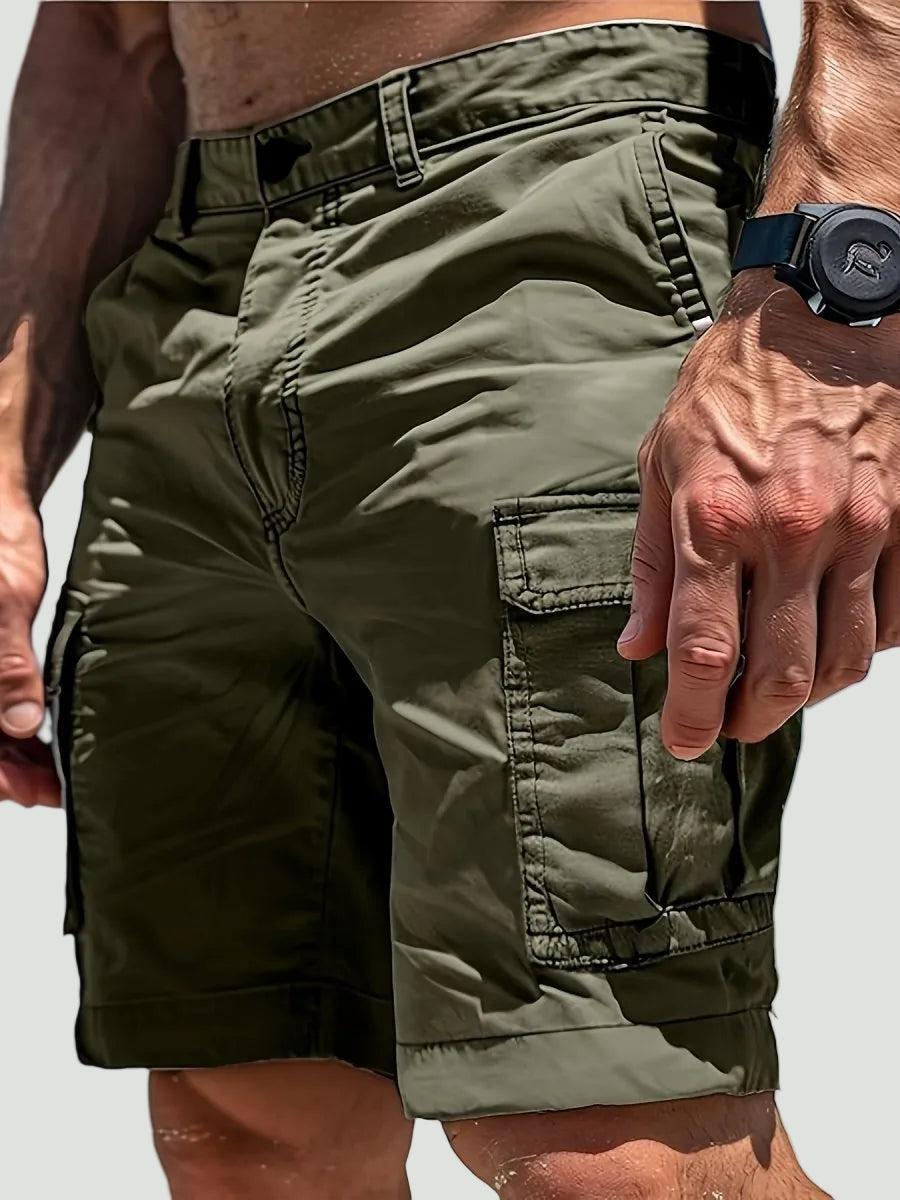 Tanzanix | Breathable cargo shorts with relaxed fit and six pockets-Apparel & Accessories > Clothing > Shorts > Cargo Shorts-Army Green-S-Tanzanix