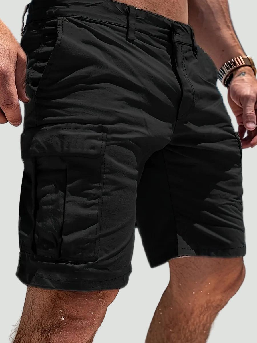 Tanzanix | Breathable cargo shorts with relaxed fit and six pockets-Apparel & Accessories > Clothing > Shorts > Cargo Shorts-Black-S-Tanzanix