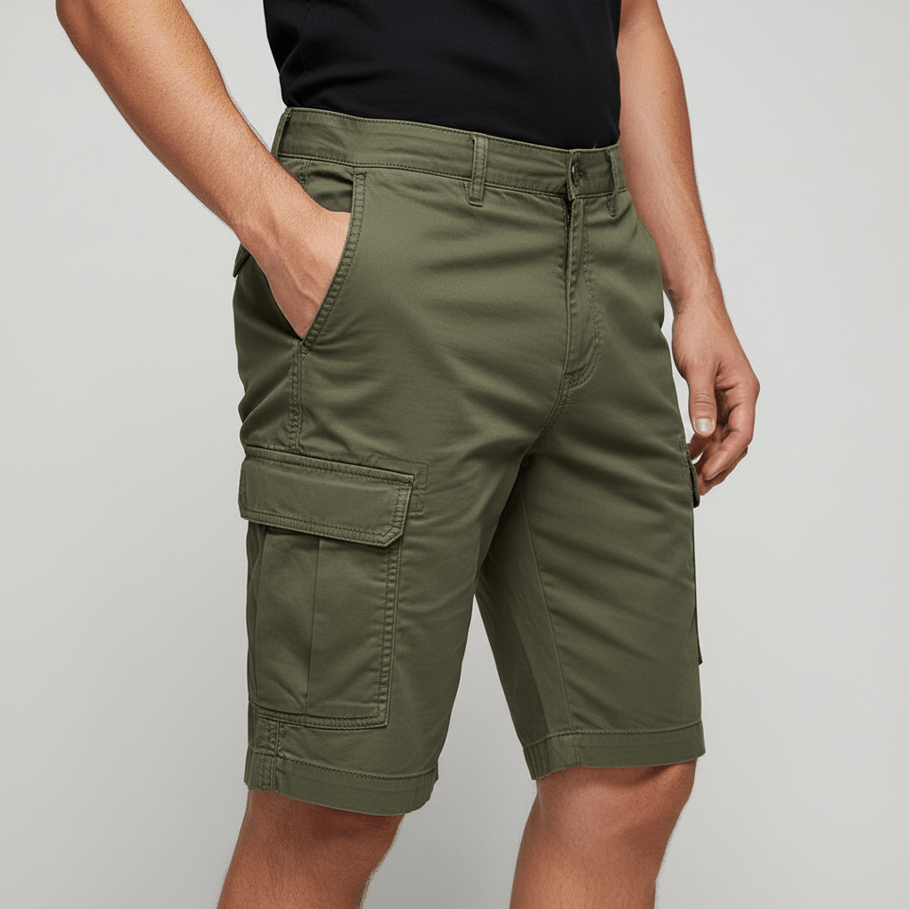 Tanzanix | Breathable cargo shorts with six pockets-Apparel & Accessories > Clothing > Shorts > Cargo Shorts-Army Green-S-Tanzanix