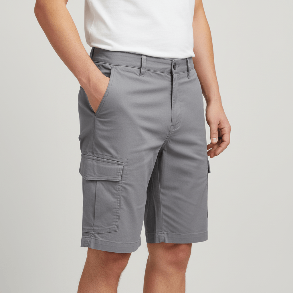 Tanzanix | Breathable cargo shorts with six pockets-Apparel & Accessories > Clothing > Shorts > Cargo Shorts-Gray-S-Tanzanix
