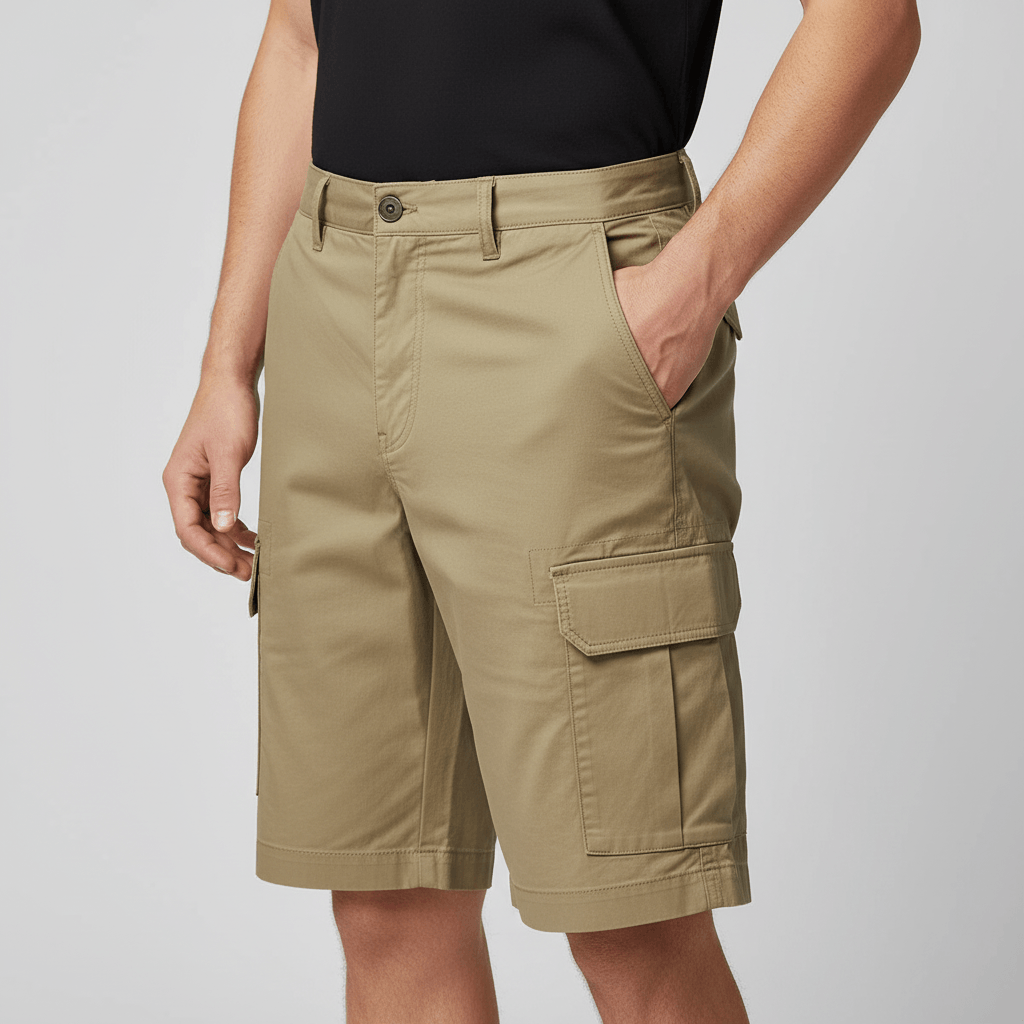 Tanzanix | Breathable cargo shorts with six pockets-Apparel & Accessories > Clothing > Shorts > Cargo Shorts-Khaki-S-Tanzanix