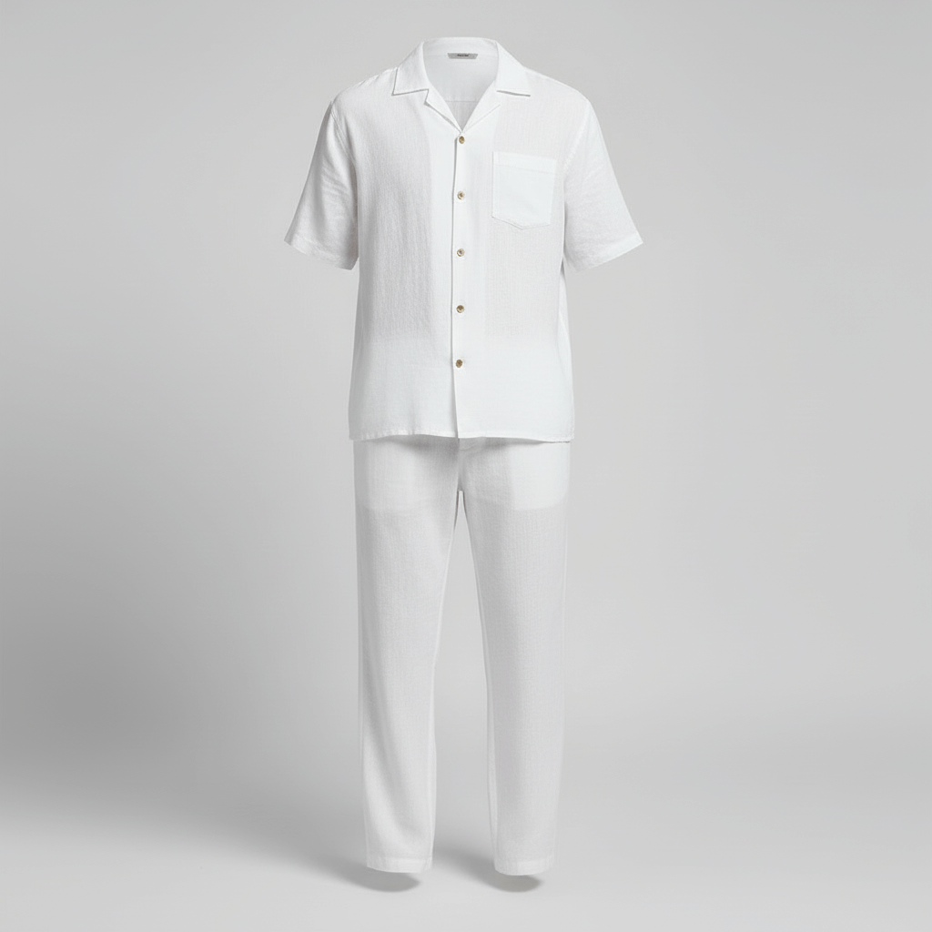 Tanzanix | Breathable linen beach two-piece set-Apparel & Accessories > Clothing > Outfit Sets-Tanzanix