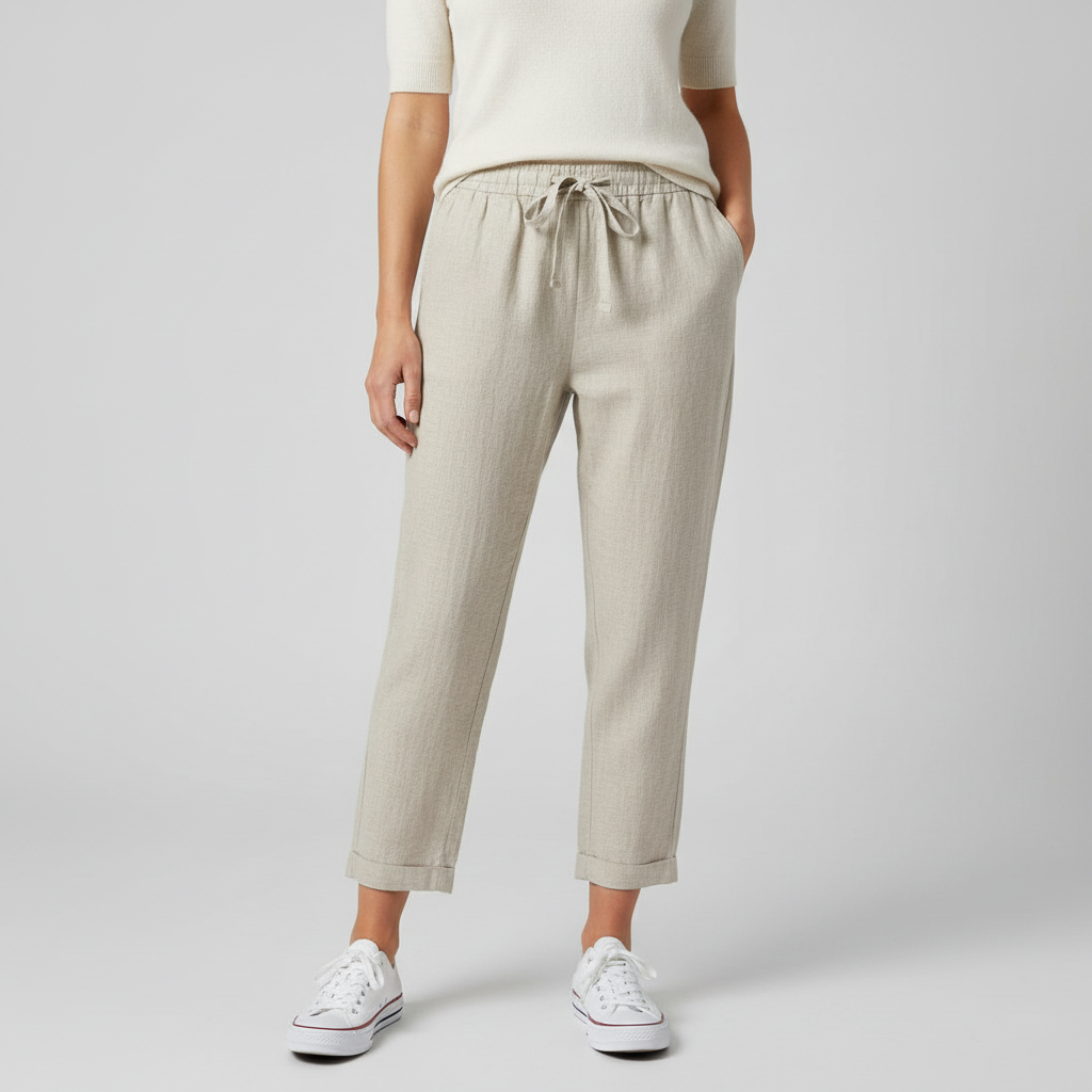 Tanzanix | Breathable linen trousers-Apparel & Accessories > Clothing > Pants > Trousers-Beige-S-Tanzanix
