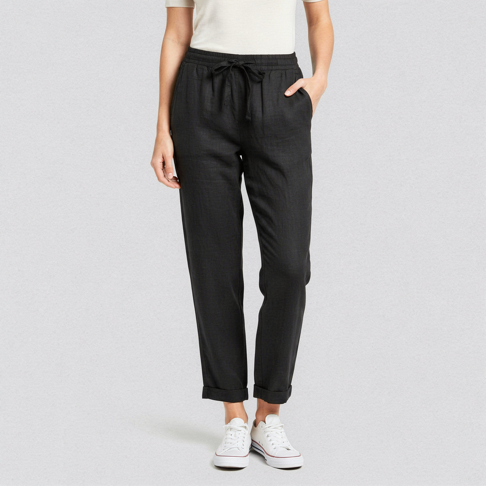 Tanzanix | Breathable linen trousers-Apparel & Accessories > Clothing > Pants > Trousers-Black-S-Tanzanix