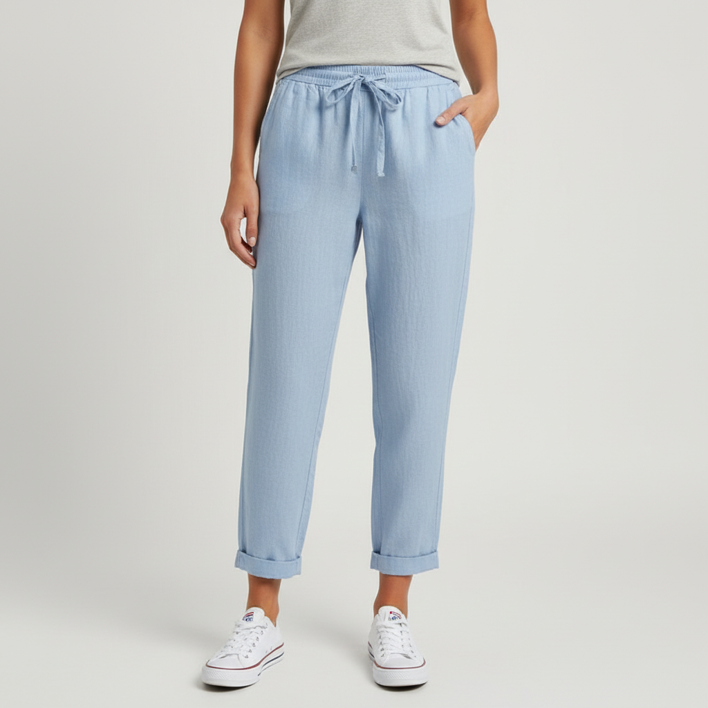Tanzanix | Breathable linen trousers-Apparel & Accessories > Clothing > Pants > Trousers-Blue-S-Tanzanix